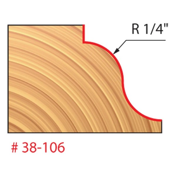 Freud 1-5/8" (Dia.) Roman Ogee Bit with 1/2" Shank (Quadra-Cut)