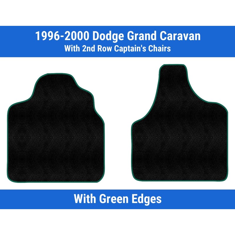 Green Edge Custom Fit Front Carpet Floor Mats, Black, Compatible