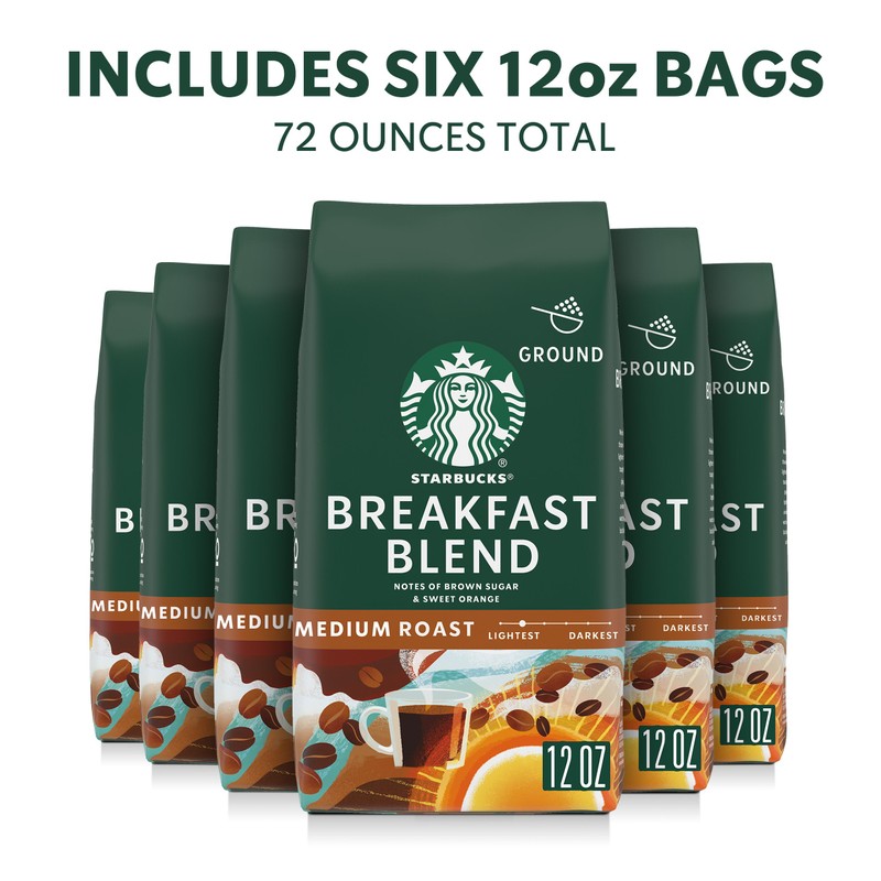 Starbucks Ground Coffee, Medium Roast Hot or Iced Coffee, Breakfast