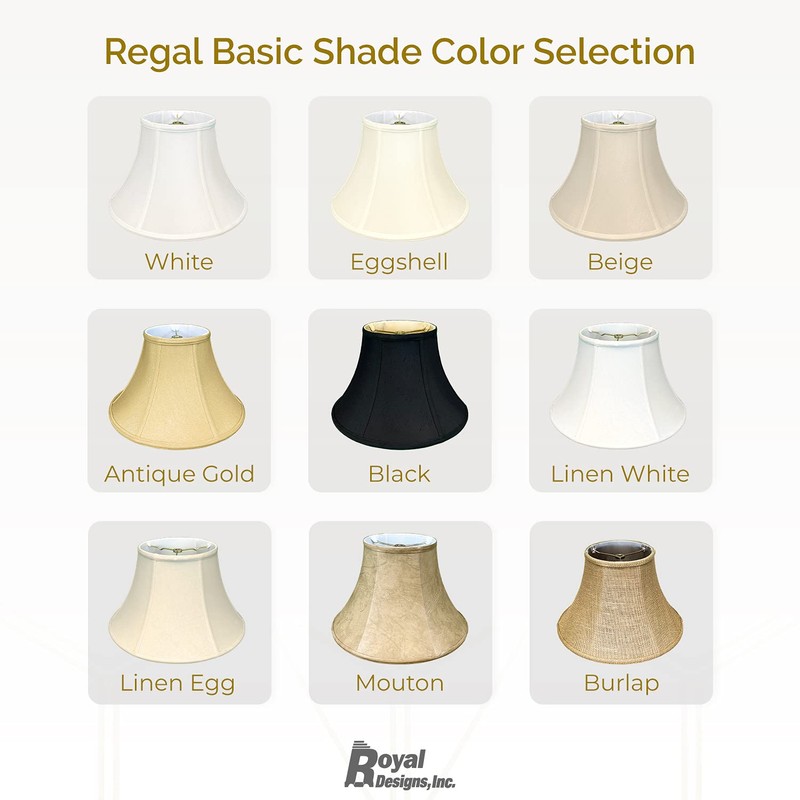 Royal Designs Shallow Bell Basic Lamp Shade, Black/Gold 8.5 x