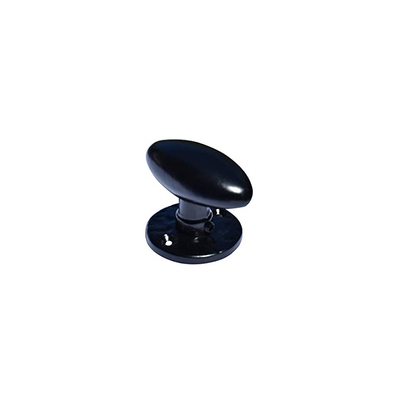 Black Aluminium Oval Door Handle on Rosette