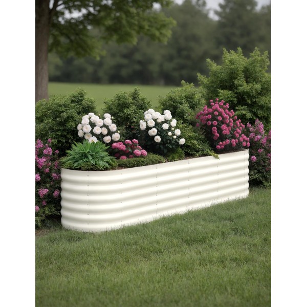 GarveeHome 8x2x1.5ft Raised Garden Bed,Galvanized Raised Planter Boxes Outdoor with
