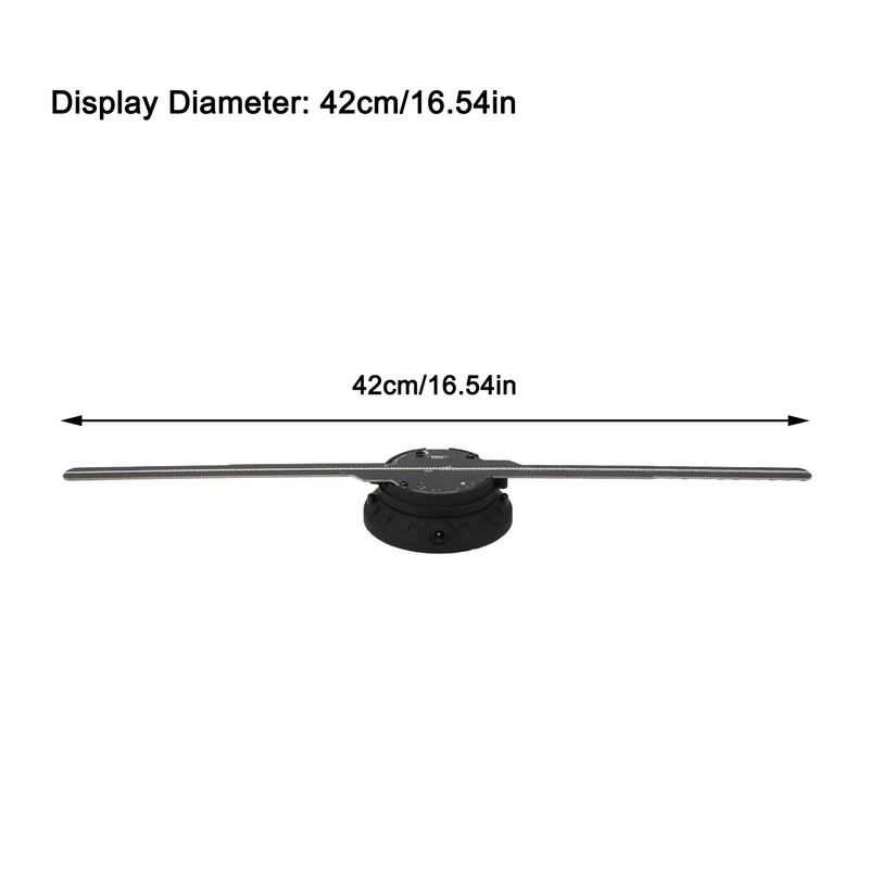 3D Hologram Fan 512x234P Resolution 234 LED Beads 16.5in Hologram