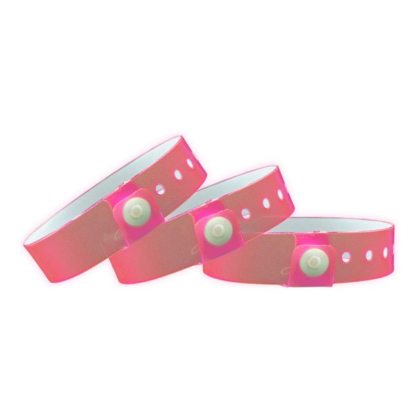 100 WristCo Extended Wear Premium Pink Glossy Vinyl Secure Snap