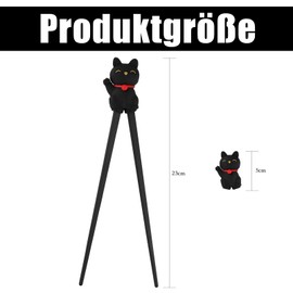 Essstäbchen Kinder, Cat Paw Chopsticks kinder essstäbchen zum essen, Training Personalisiert Hilfe, Schwarz, als Halterung für Anfänger, Ideal Für Ramen Asiatische Gerichte