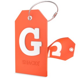 Shacke Initial Luggage Tag with Full Privacy Cover and Stainless Steel Loop – (Letter G)