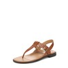 Vionic Women's Cora Flip-Flop, Tan Brown Leather, 10 Wide