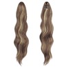 FESHFEN Ponytail Extensions 20 inch Long Wave Ponytail Claw Clip