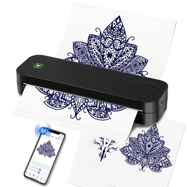 PMOTPKOM Wireless Tattoo Transfer Stencil Printer Machine 2600mAh Thermal Printer