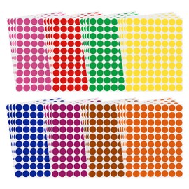 Royal Green Kids Crafts Stickers Colorful 1.3CM Dots Labels for Children Fun, Games, and Art (13mm) 8 Colors 32 Sheets 2560 Pack