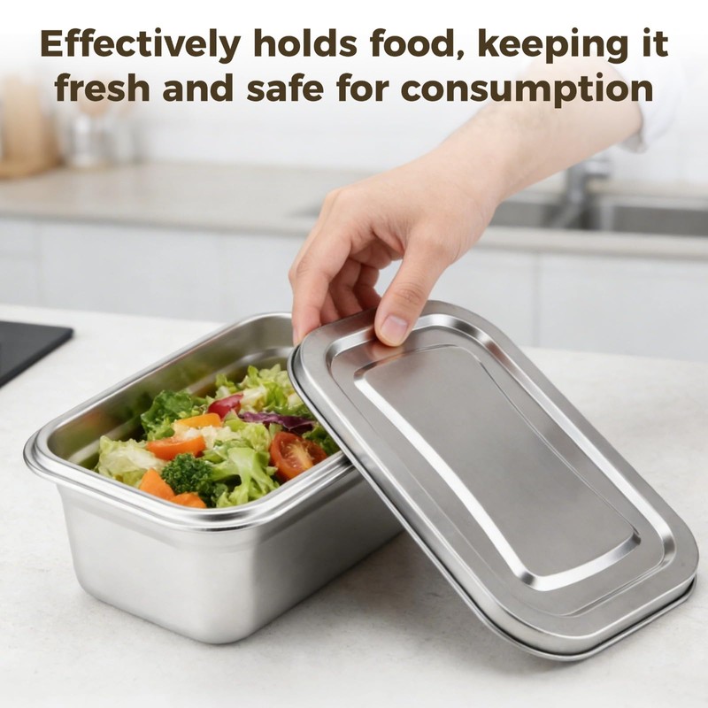 DORMIYA 2 Pcs Thickened Stainless Steel Food Keepers Set, Commercial