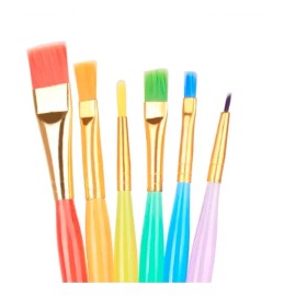 Lomarey 6 Pinceles Plano Biselado Redondo Recto Pintura Acuarela