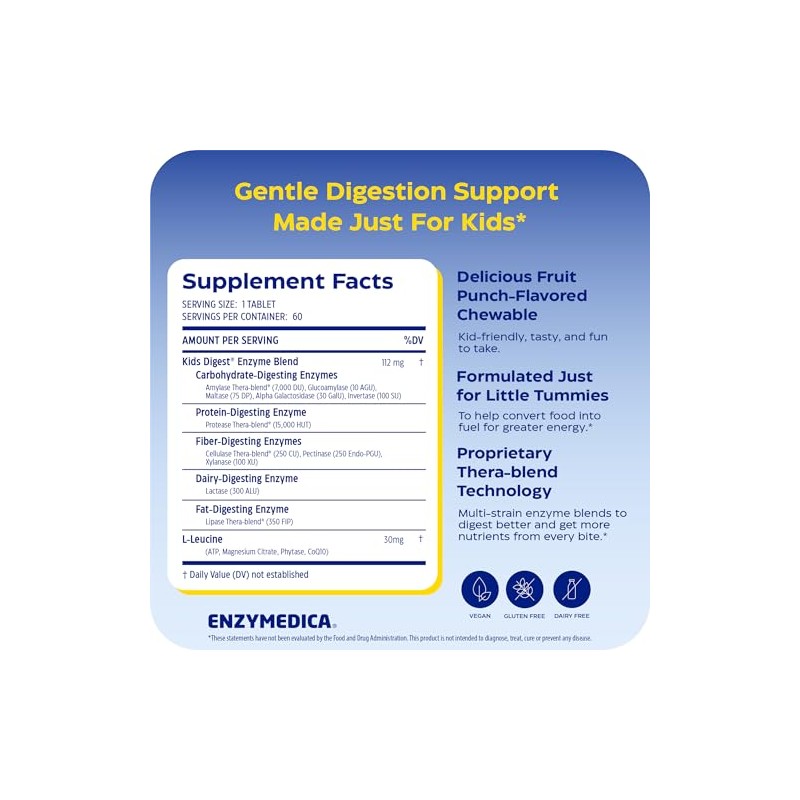 Enzymedica Digest Masticables Niños Tabletas
