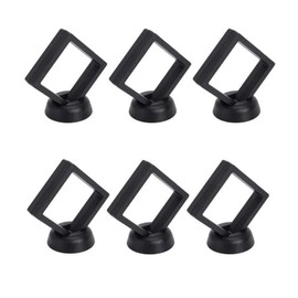 QUUPY 6 Pieces 3D Floating Frame Display Stand Holder Hanging Frame for Medals Antique and Challenge Coins (9 x 9 cm)