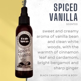 Black Canyon Spiced Vanilla Scented Body Spray with Jojoba Oil, 4 Oz (2 Pack)
