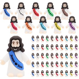 Owurha 50 Pcs Jesus Love You Mini Figures Baby Jesus Figurines in Bulk Tiny Miniature Religious Figures for Hide and Seek, Sunday School, Religious Party Favors, Baptism Gifts, Easter Egg Stuffers