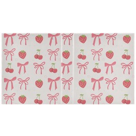 KICPOAY 3 Ring Binder 1.5 Inch Red Cherry Bow and Strawberry Clipboards Binders with Interior Pockets Round Ring Binder for Office Supplies and School 1 Pack