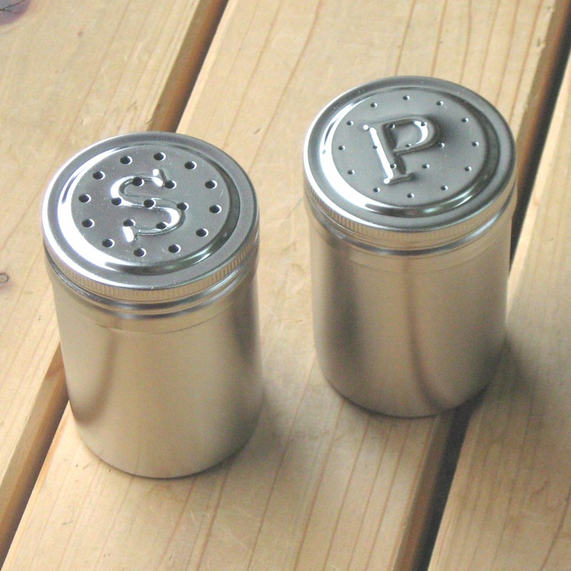 Nagao Tsubamesanjo Seasoning Container, Salt and Pepper Set, Stainless Steel,