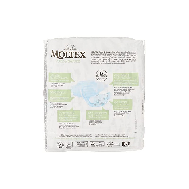 Moltex Pure & Nature Nappies Size 1-6 (Size 5 Junior),