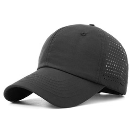 Oversized XXL XL Men's Basebal Cap Waterproof Quick Drying Large Hat Mesh Big Head Hats Adjustable Running Hat Black