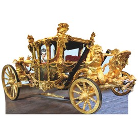 H10229 Queen Elizabeth Gold Stage Coach Carriage Jubilee Cardboard Cutout Standee Standup