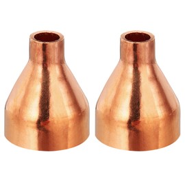 PATIKIL 1 1/4" to 1/2" ID Copper Reducer, 2pcs 99.9% Pure Copper Reducing Coupling Pressure Fitting Pipe Tube Connector Adapter with Sweat Solder Connection for HVAC Refrigeration System