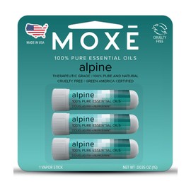 MOXE Alpine Nasal Stick | Mountain Air + Forest Pine | Douglas Fir & Peppermint Oil | Woody, Crisp Winter, Alpine Summit, Aromatherapy Inhaler with 100% Pure Essential Oils, Made in USA (3 Pack) …