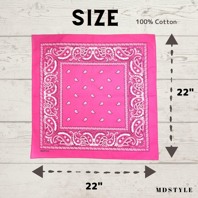 MDSTYLE 100% Cotton Bandana for Men & Women 22" x