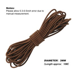 1/8" Bungee Shock Cords,32 Feet Elastic Nylon Cords Kayak Stretch String Rope for Bikes,Tie Downs,Boating,Camping,Cars,Fitness and Outdoor Enthusiasts (1/8 inch x 32 Ft, Brown)