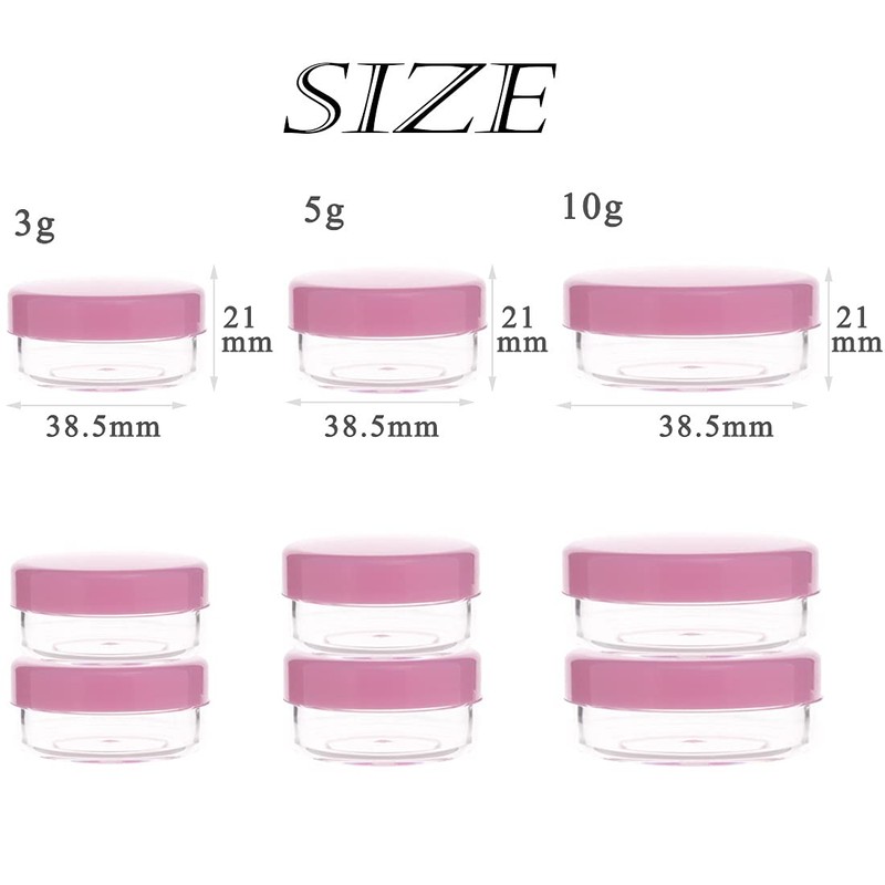 ZEJIA 10 Gram Cosmetic Containers 10pcs Sample Jars with Lids