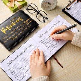Ctosree Retirement Guest Book with Signature Pen Retirement Party Gift Supplies for Women Men Office Colleague Advice and Wishes Decorations(Stylish)