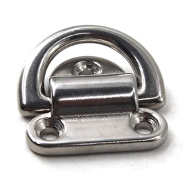 6mm Folding Pad Eye 316 Stainless Steel Lashing Ring Heavy Duty D Ring Tie Down anchor come with screws (Pack of 2)