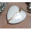 Kintsugi Large 1" White Howlite Broken Heart Mended with 23k