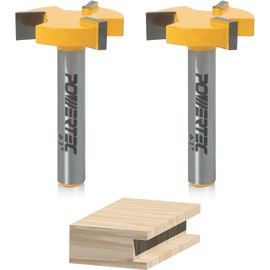 POWERTEC Slab Flattening Router Bit, CNC and Surfacing Router Bit 1/4 Shank, 1" Diameter, 1/4" Cutting Depth, Router Planer Bit - Perfect for Spoilboard Surfacing, Wood Milling Planing - 2PK, 73057-P2