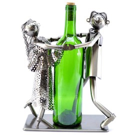 WINE BODIES Musical Tango Dancers Metal Wine Bottle Holder Characters, Charcoal