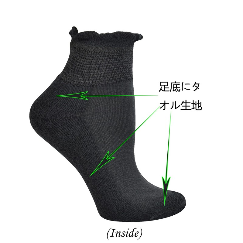 Yomandamor Women's Socks, 6 Pairs Ankle, Lace, Ruffle, No Tightening,