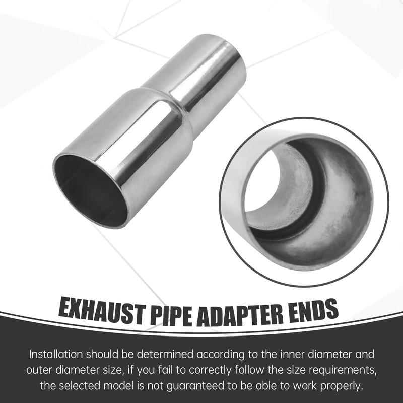 GESEXI Exhaust Adapter Connector 1.25"ID to 1.5"ID，Exhaust Adapter Total Length