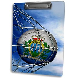 Vibrant Double-Sided Dry Erase Clipboard for Coaches, Teachers, and More - Flag of San Marino (Marinese) - Soccer Design