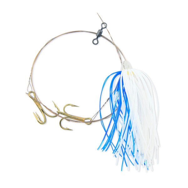 C&H Lures, King Buster Kingfish Pro-Rig, 1/8 oz Head, White/Blue