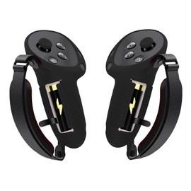 ETAVR Controller Comfort Grips Compatible with Meta/Oculus Quest 3s Accessories, with Battery Opening and Thicken Foam Knuckle Straps for Meta/Oculus 3 (Black)