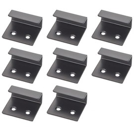 Tile Hanger Bracket, 8PCS 10mm Stainless Steel Ceramic Tile Display Bracket, Wall Hanger Fastener Bracket Wall Hook Picture Hooks with Mounting Screws (Black)