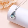 Ladytree 925 Sterling Silver Teardrop Tree of Life Necklaces for