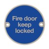 Fire Exit Signs, Disc, Door Signage, Satin Stainless Steel, Blue