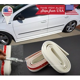 SteelCase 2 x 8 FT White EZ Fit Bottom Line Side Skirt Lip Trim Extension For Mini Rover