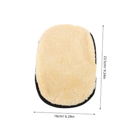 Mikinona Leather Boot Buffing Pad Shoe Polishing Glove Faux Lambswool Home Use Car Interior Residue Large Yellow Glove