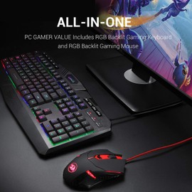 Redragon S101 Gaming Keyboard, M601 Mouse, RGB Backlit Gaming Keyboard, Programmable Backlit Mouse, Value Combo Set [New Version]