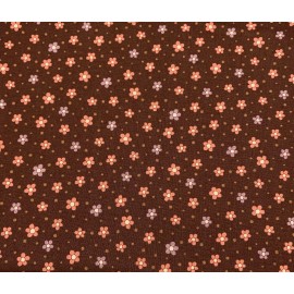 Benartex Piggy Pirouette Floral & Polka Dot Fabric By Benartex Peach Lavender Brown BTHY