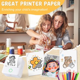 cudinham 10 Rolls Mini Printer Paper, Thermal Pocket Printer Paper Rolls, 57 X 25mm Inkless Self-Adhesive Printable Sticker Compatible with Most Series Printers Portable Thermal Printers