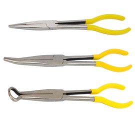 Molly Trade Long Pliers Pliers Set of 3 Pliers, Total Length 11.0 inches (28 cm), Straight, 25°, O Type