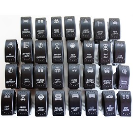 LED Mafia Symbol Toggle Switch / Rocker Switch, Caravan / Off Road / Buggy / Car / Boat / Truck, Light 12 V 24 V